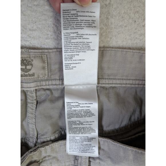 Timberland Pants Mens 38x30 Gray Linen Blend Straight Leg 5 Pocket Outdoor - Picture 15 of 16